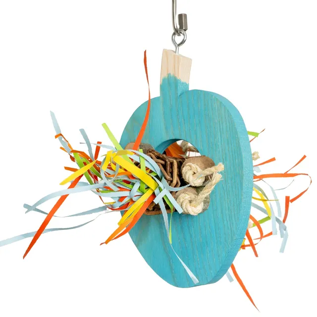 rico-s-futterkiste-kleine-knabber-pflaume-papageienspielzeug-hartholz image 1