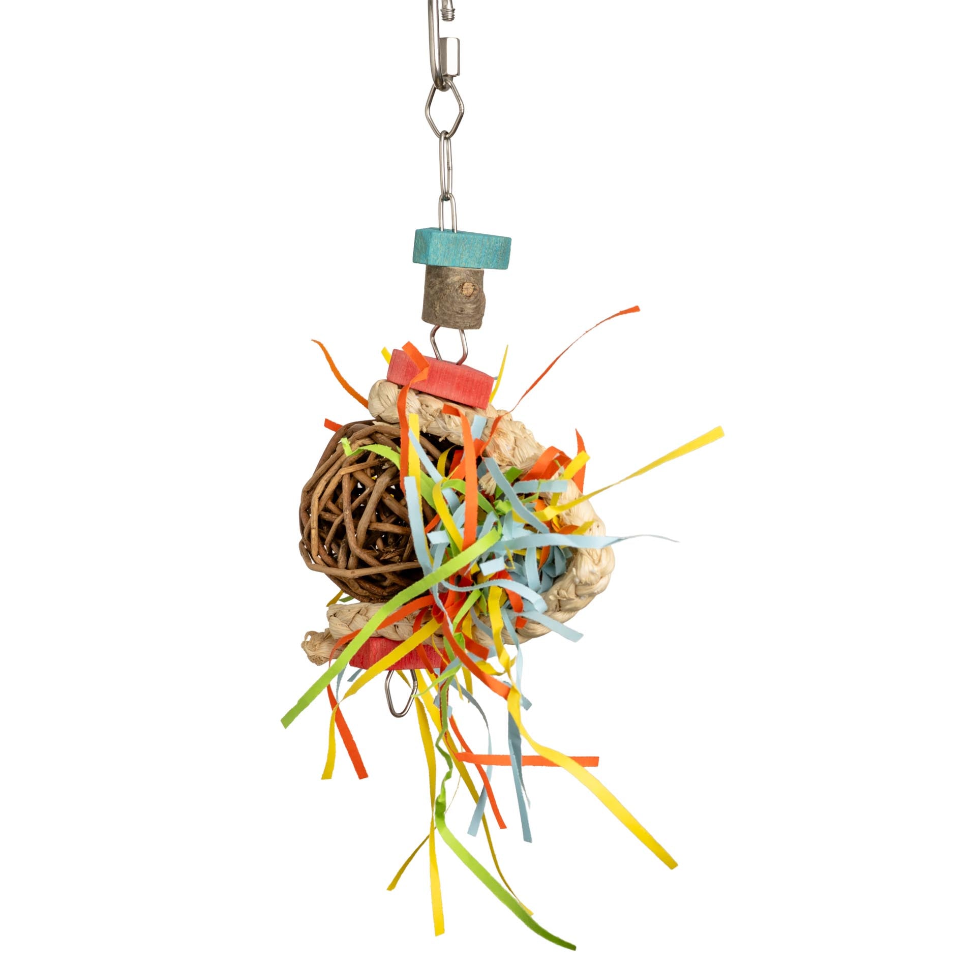 rico-s-futterkiste-weidenkugel-strohteppich-papageienspielzeug-20x20-cm image 2