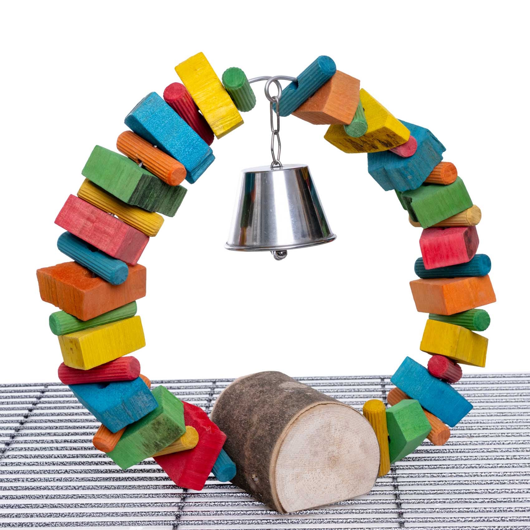 rico-s-futterkiste-knabberbogen-vario-papageienspielzeug-glocke image 2