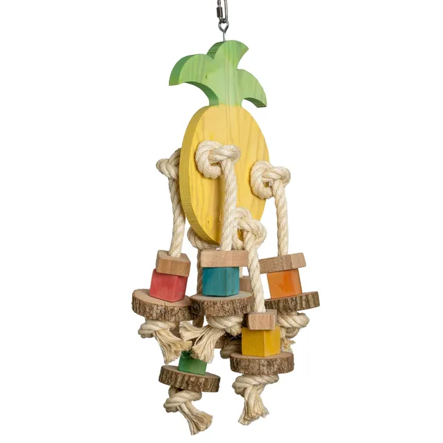 rico-s-futterkiste-knabber-ananas-xl-hartholz-papageienspielzeug image 1