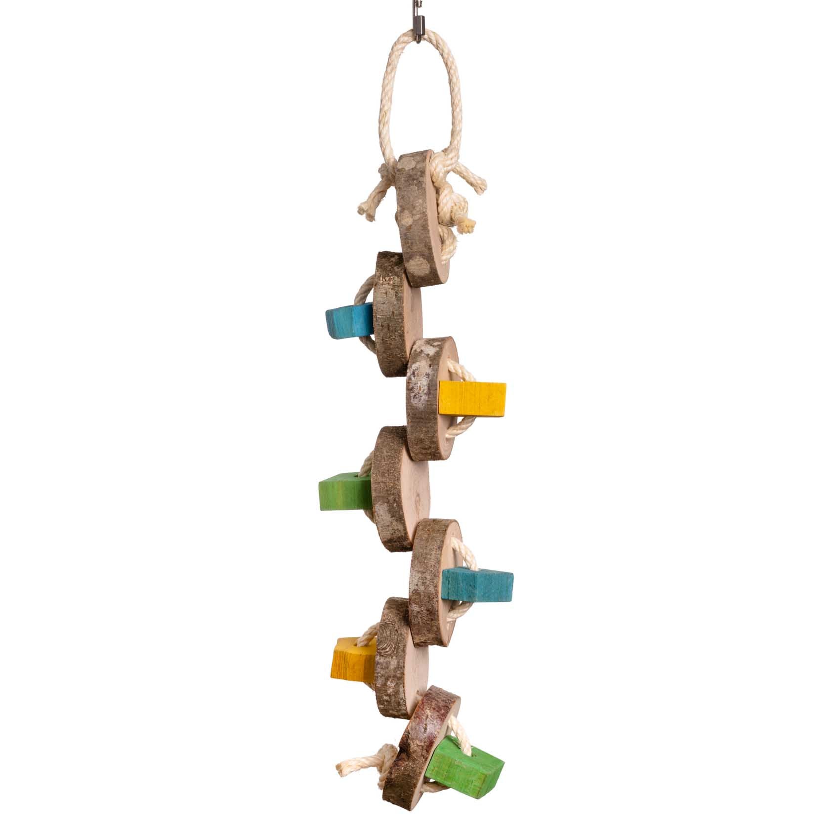 rico-s-futterkiste-holzscheibenraupe-papageienspielzeug-70-cm-hartholz image 2