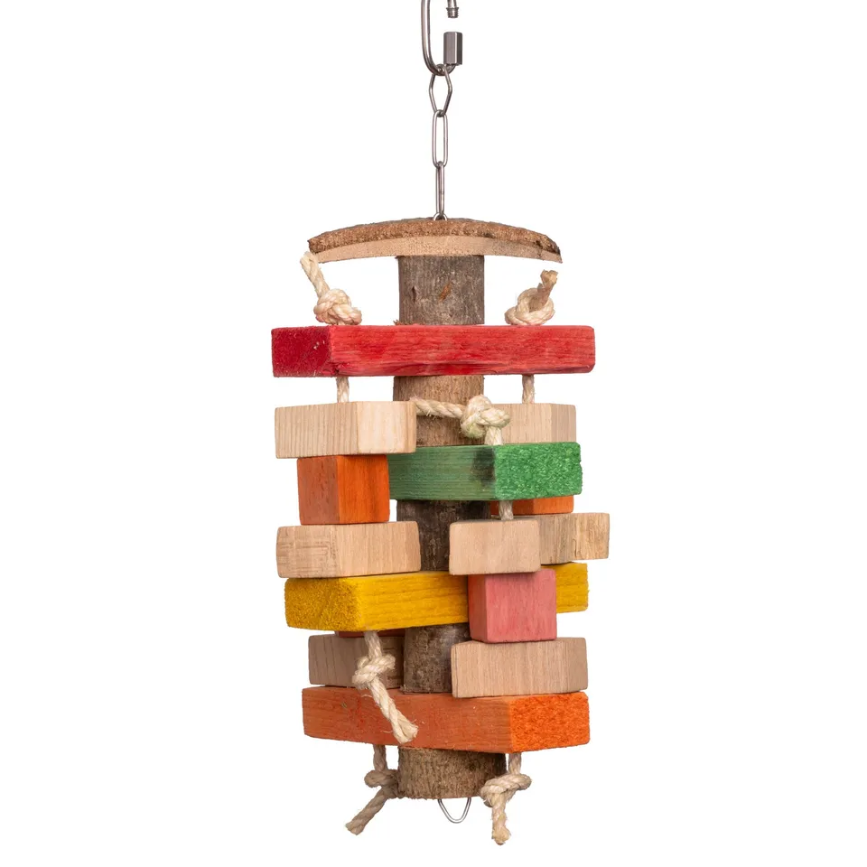 rico-s-futterkiste-w-rfelturm-papageienspielzeug-holz-sisal-36-cm image 1