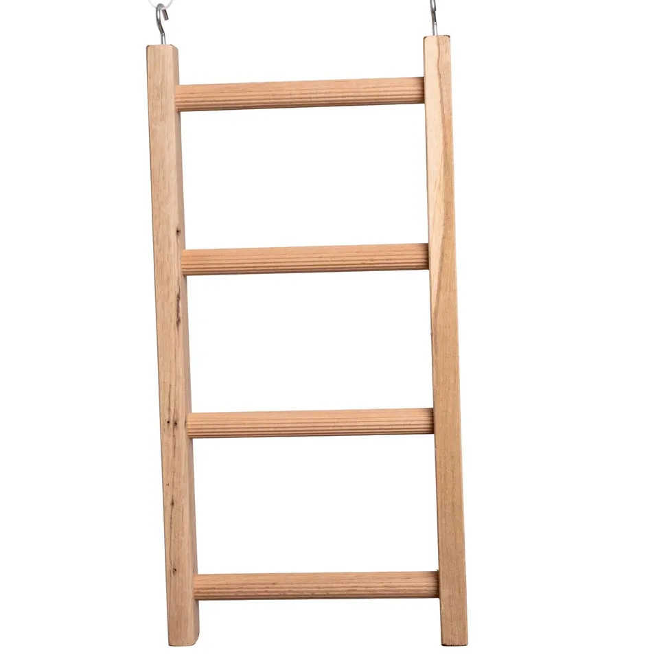 rico-s-futterkiste-sittich-holzleiter-vogelspielzeug-4-sprossen-hartholz image 1