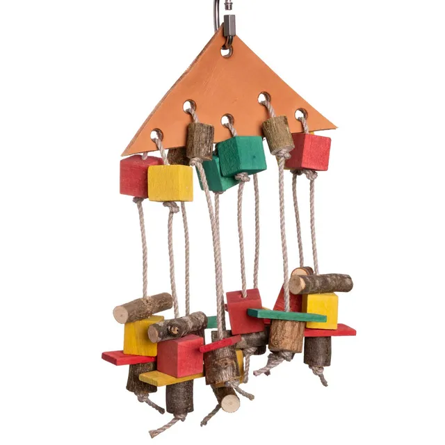 rico-s-futterkiste-lederdreieck-mit-hanfschn-ren-sittichspielzeug-leder image 1