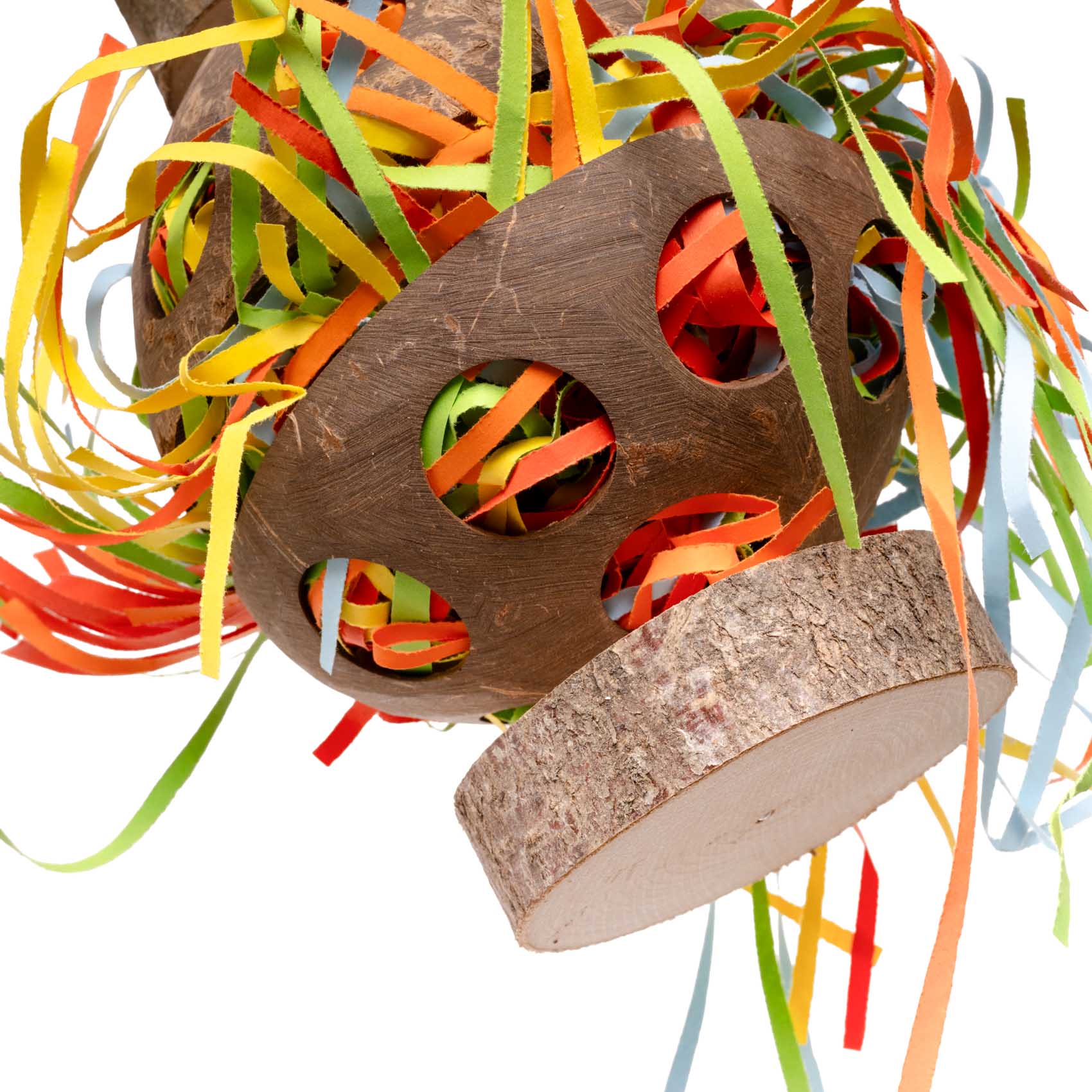 rico-s-futterkiste-gef-llte-kokoskugel-papageienspielzeug-foraging image 3