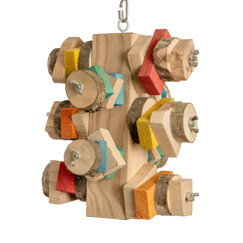rico-s-futterkiste-jumbo-knabberklotz-xxl-papageienspielzeug-hartholz image 1