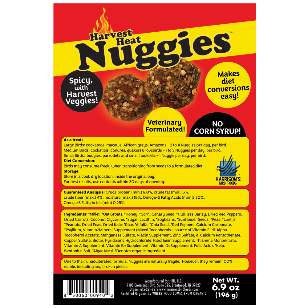 harrison-pellets-harvest-heat-nuggies-papageien-snack-bio-mild-w-rzig image 3