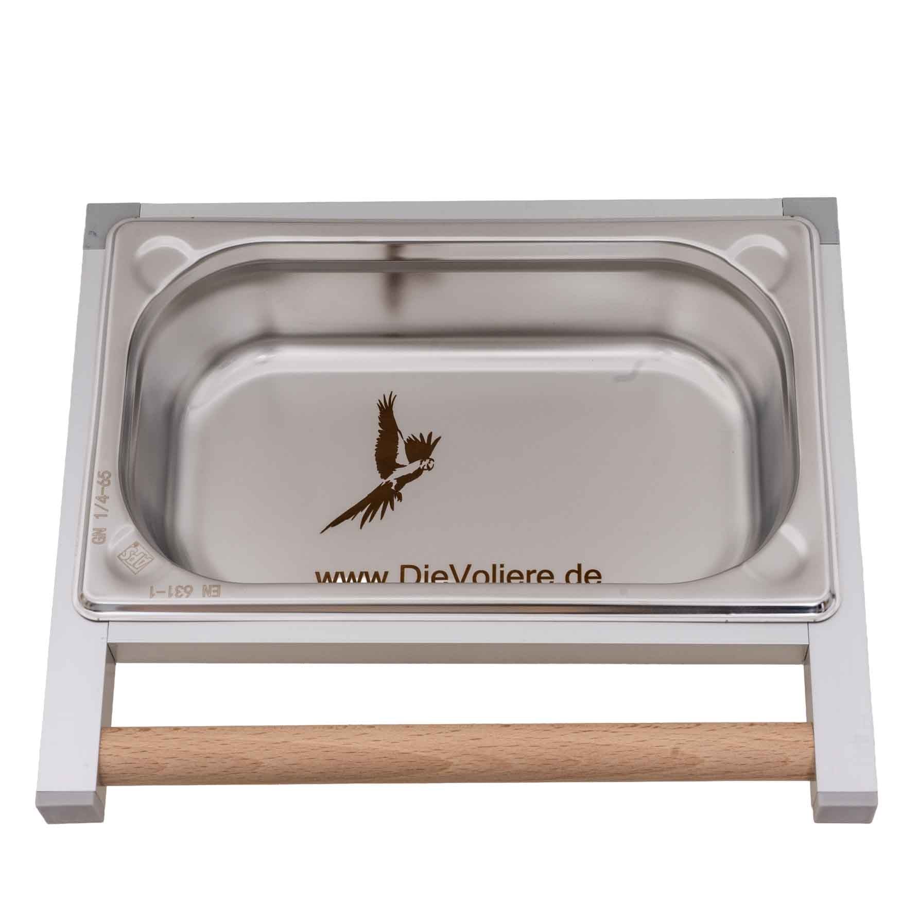 rico-s-futterkiste-volierenzubeh-r-edelstahlwanne-klein-futterschale-28x23-5cm image 1