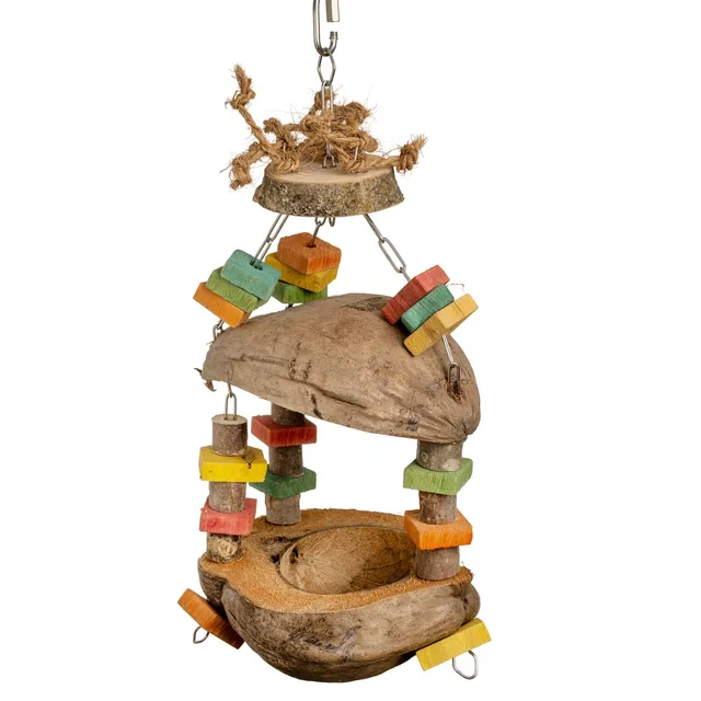 rico-s-futterkiste-kokosh-uschen-futterschale-papageienspielzeug image 1