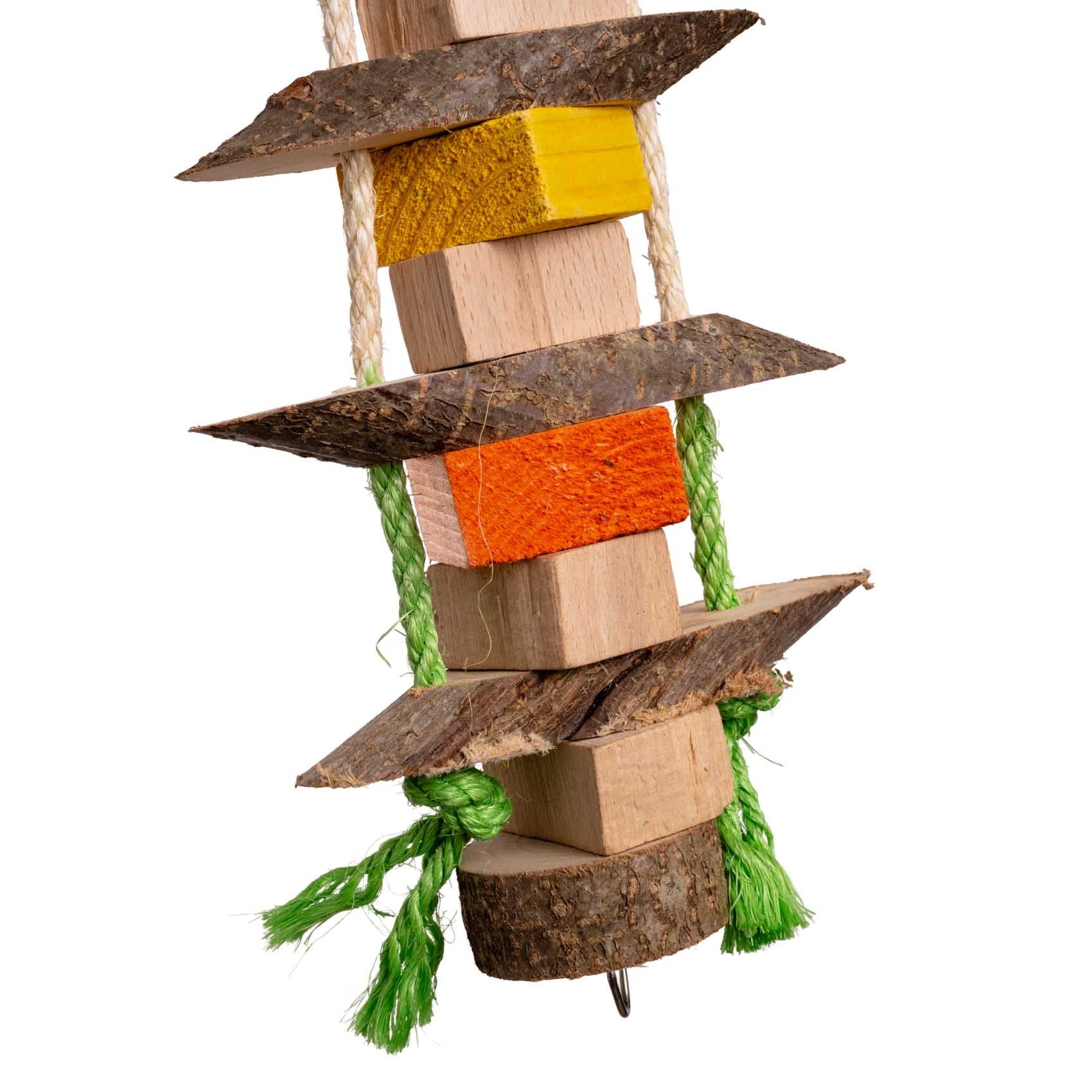 rico-s-futterkiste-knabber-turm-papageienspielzeug-holz-sisal image 2