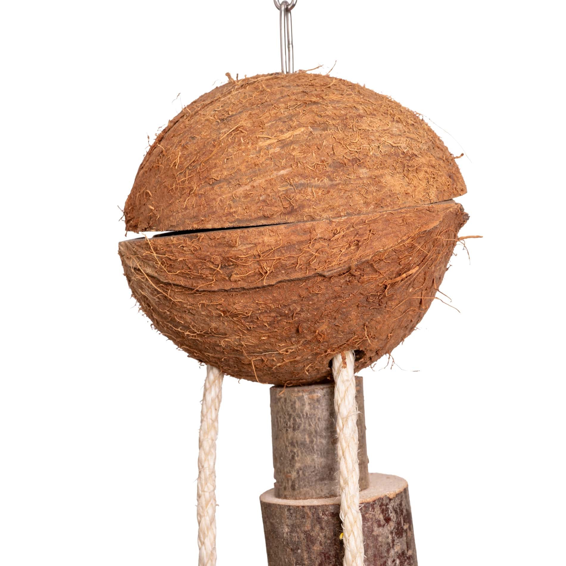 kokosnuss-futterversteck-papageien-intelligenzspielzeug-60cm image 3
