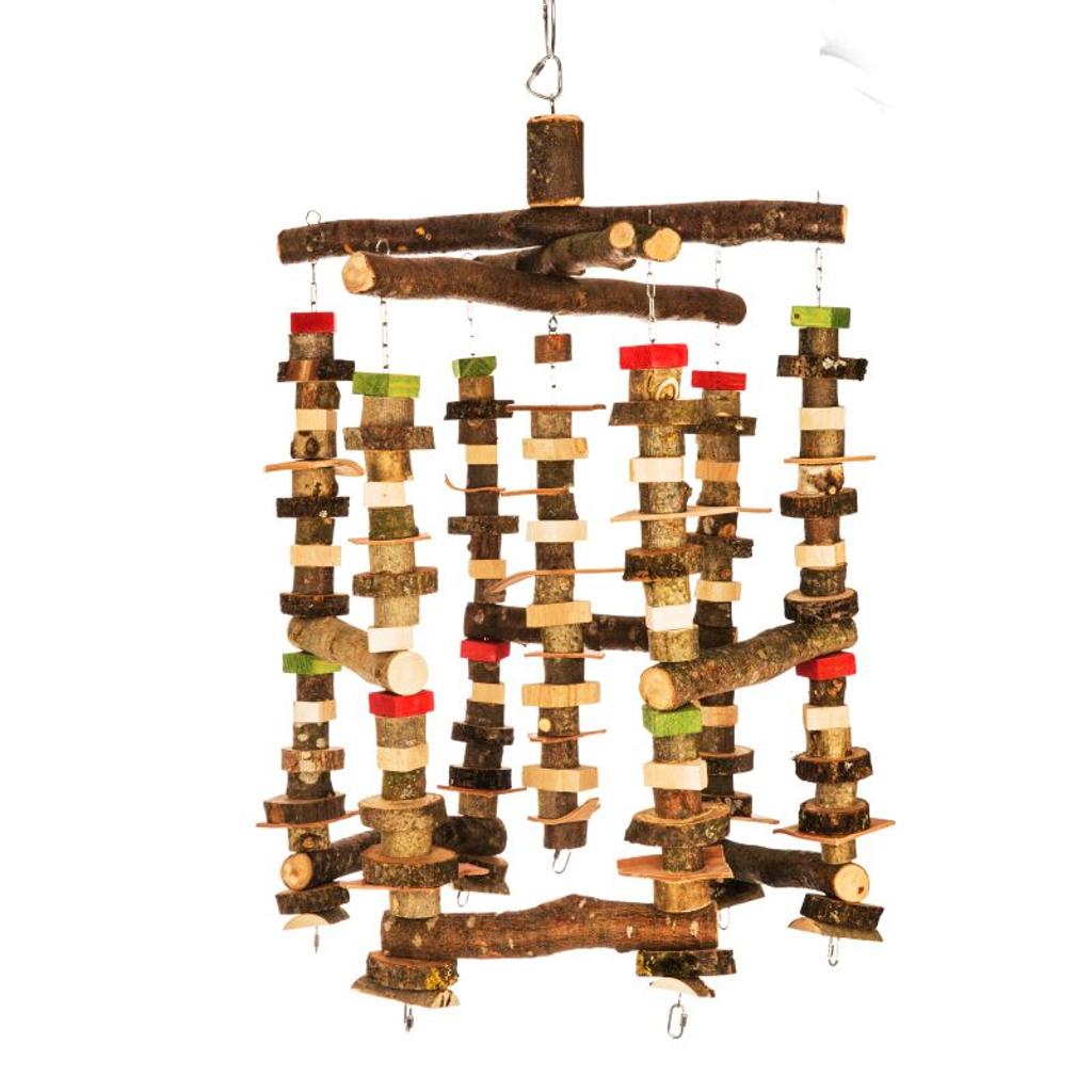 rico-s-futterkiste-mg1230-karussell-gigant-papageienspielzeug-holz-leder image 1
