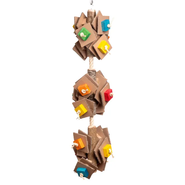 rico-s-futterkiste-wackel-schredder-papageienspielzeug-95cm-holz image 1