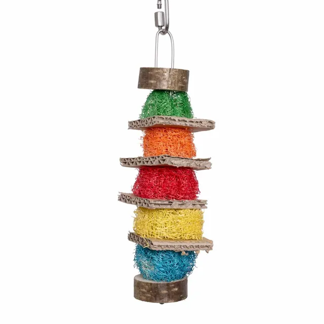 rico-s-futterkiste-luffa-pappe-t-rmchen-sittichspielzeug-20-cm image 1