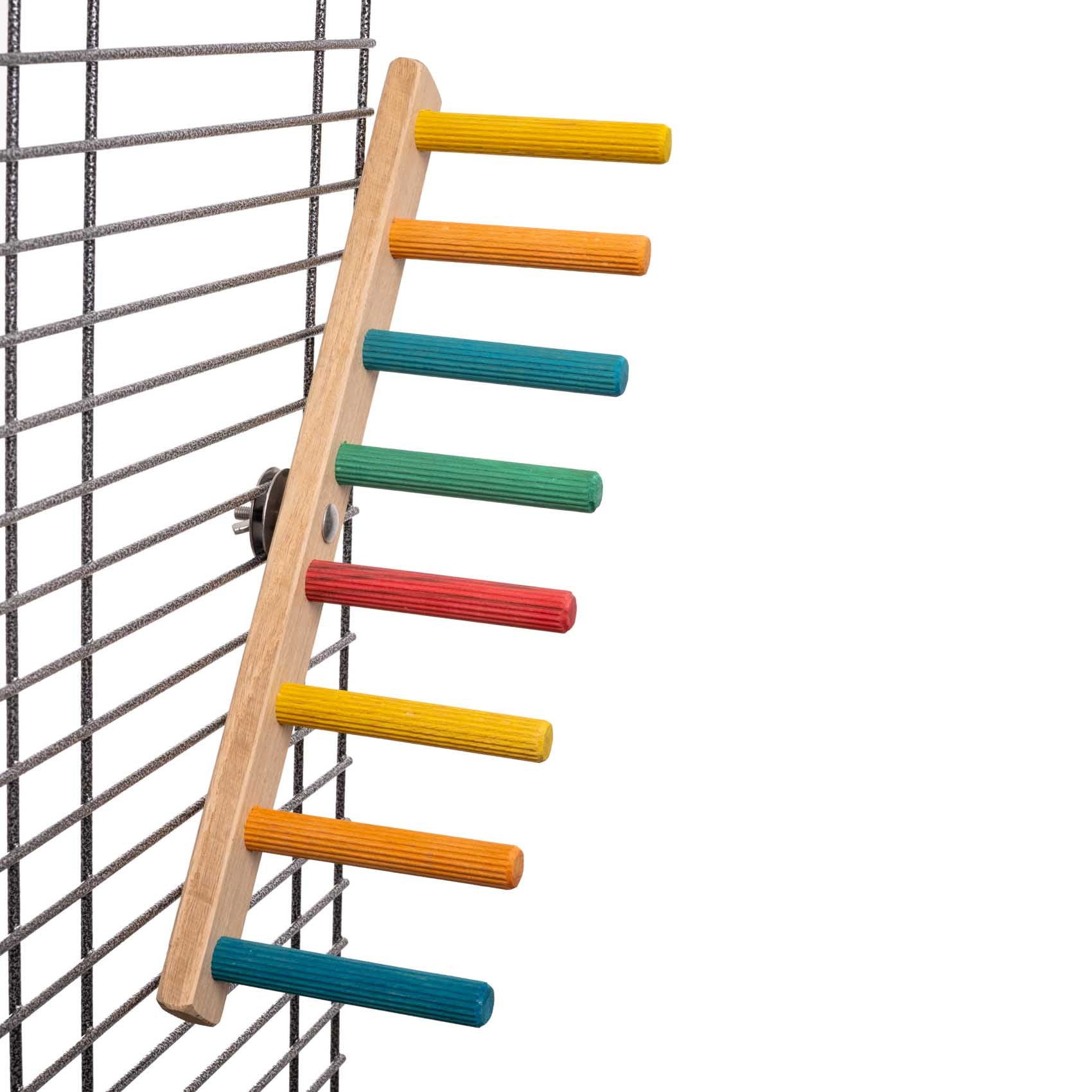 rico-s-futterkiste-leiter-kletter-treppe-sittiche-holz-40-cm image 1