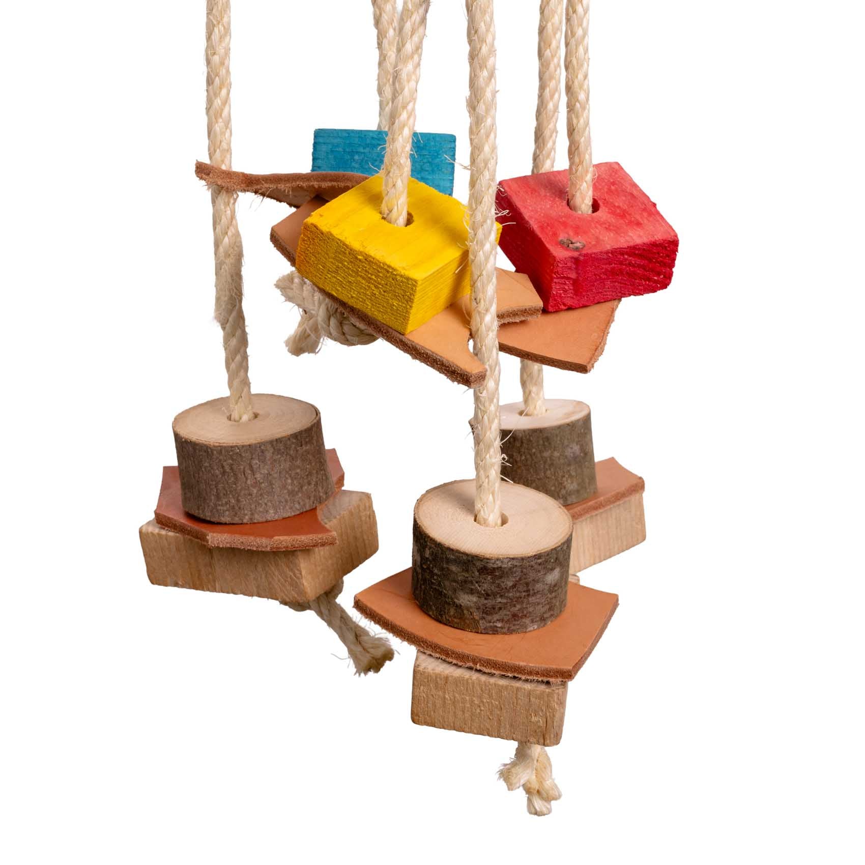 rico-s-futterkiste-lederrolle-85-cm-papageienspielzeug-sisal-holz image 4