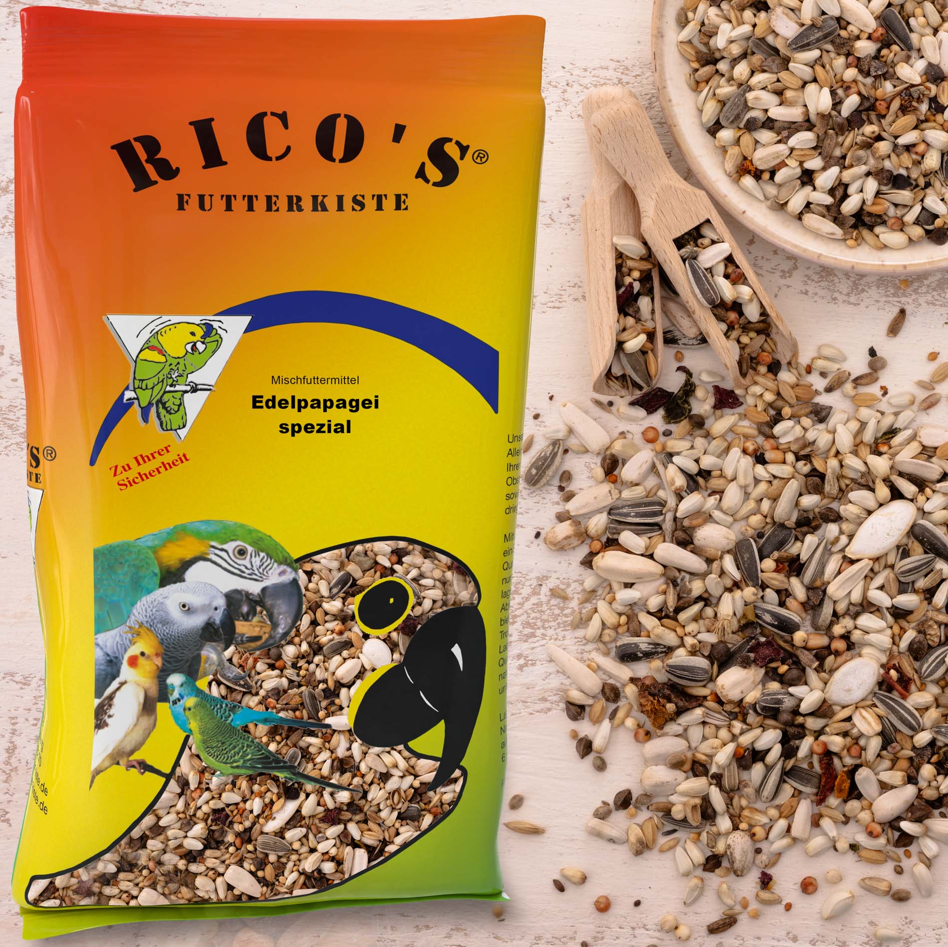 rico-s-futterkiste-edelpapagei-papageienfutter-1-kg-mit-gem-se image 2