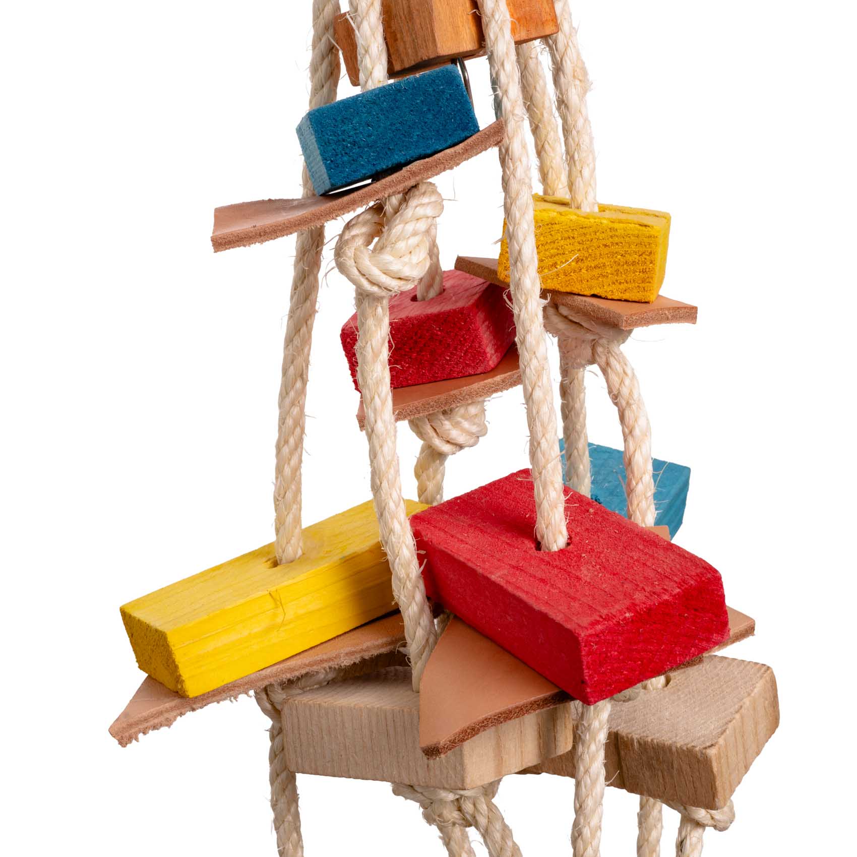 rico-s-futterkiste-lederrolle-85-cm-papageienspielzeug-sisal-holz image 3