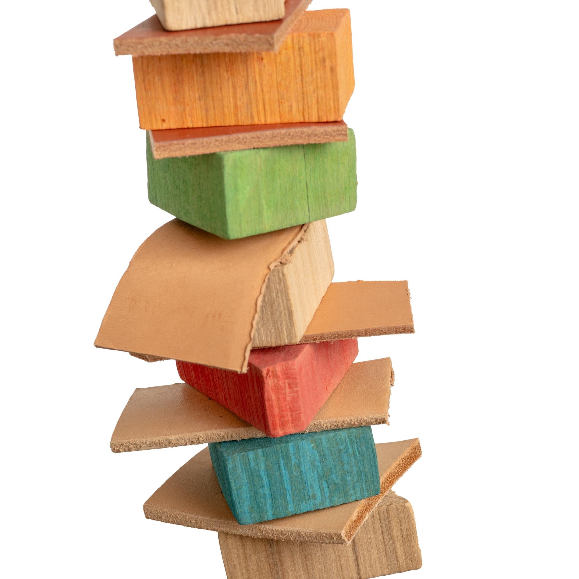 rico-s-futterkiste-leder-gl-ck-glocke-papageienspielzeug-45-cm-holz image 3