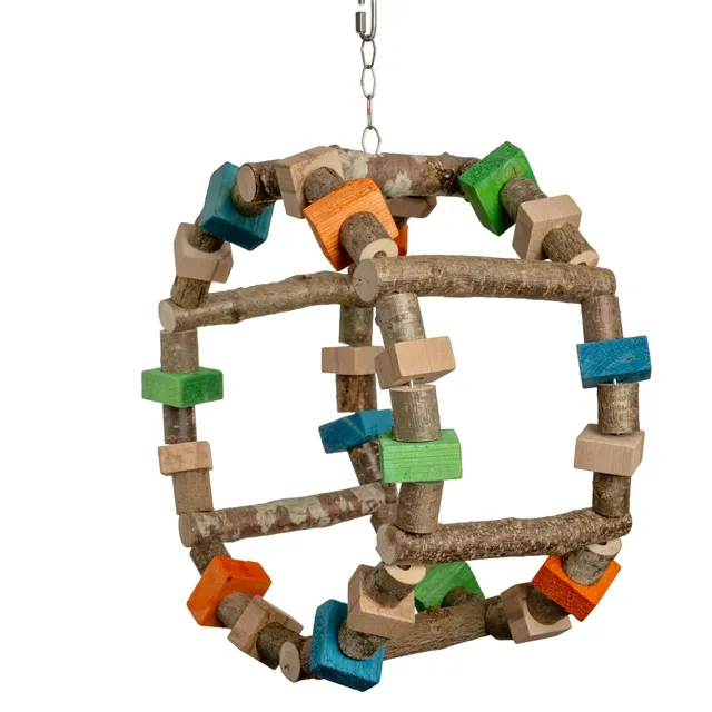 rico-s-futterkiste-schaukel-und-spielrad-papageienspielzeug-30-cm image 1