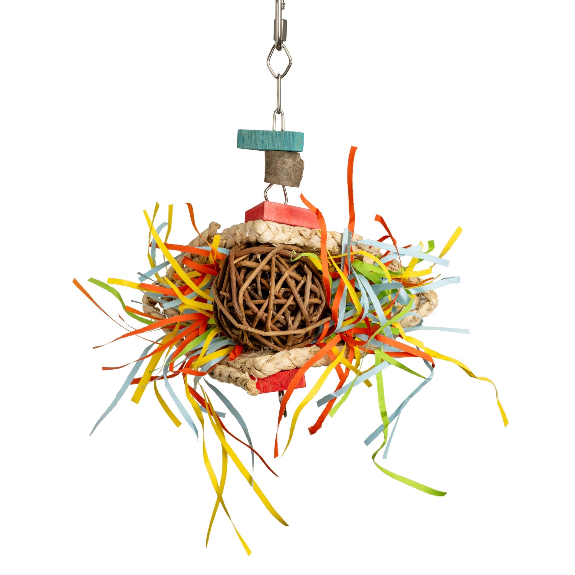 rico-s-futterkiste-weidenkugel-strohteppich-papageienspielzeug-20x20-cm image 3