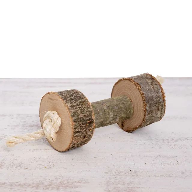 rico-s-hantel-klein-papageienspielzeug-naturholz-mittelgro-e image 1
