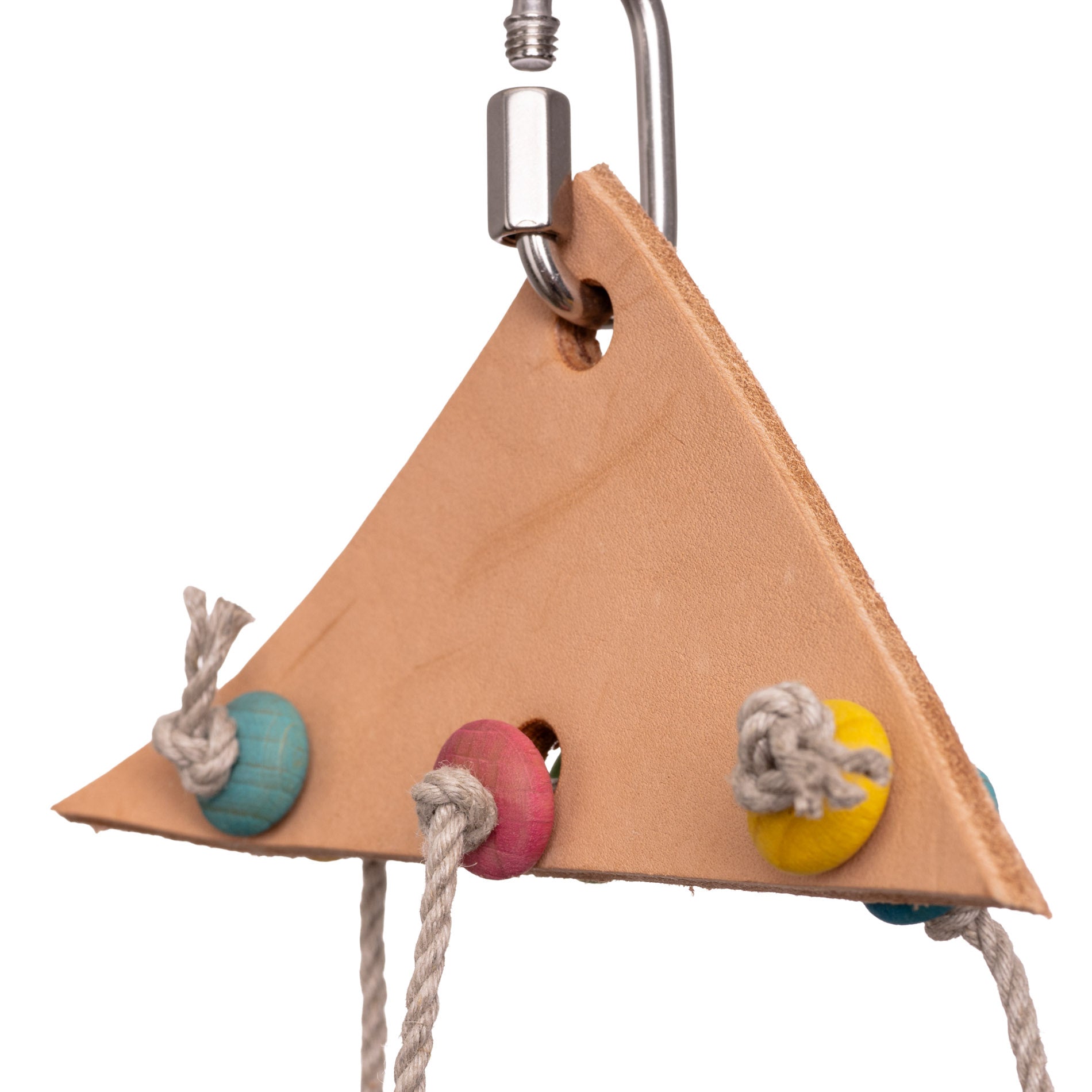 rico-s-futterkiste-lederdreieck-sittichspielzeug-leder-sisal-20cm image 2