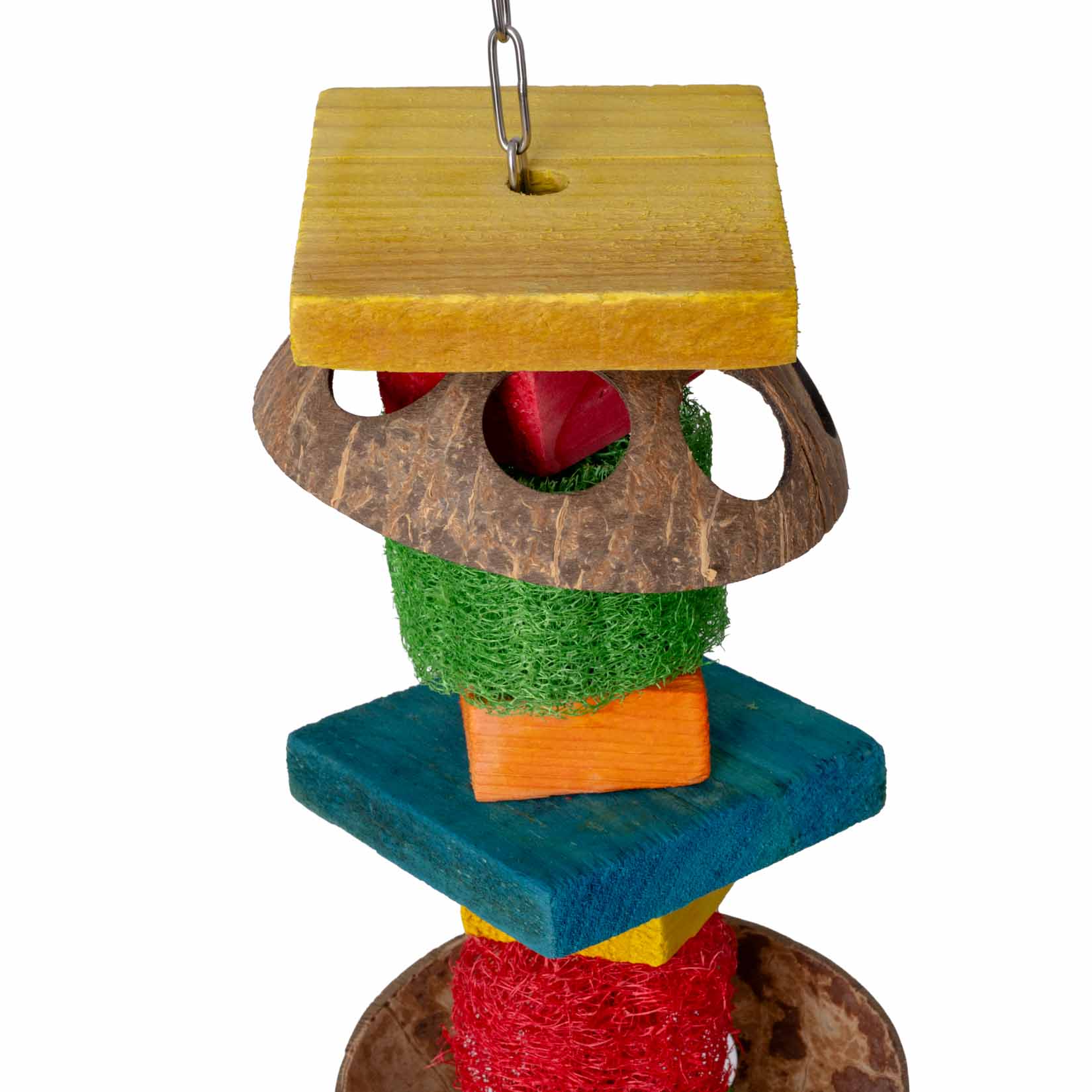 rico-s-futterkiste-luffa-turm-papageienspielzeug-kokos-naturholz image 2
