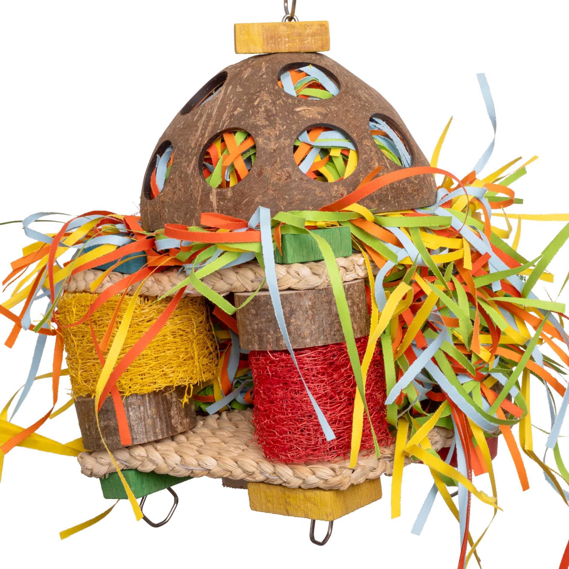 rico-s-futterkiste-stroh-doppeldecker-papageienspielzeug-stroh-kokos image 2