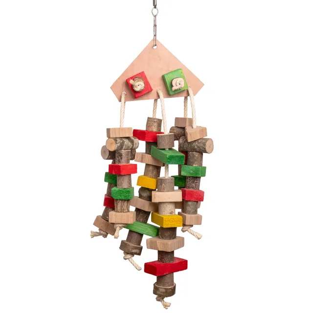 rico-s-futterkiste-lederdreieck-mit-sisal-papageienspielzeug-70-cm image 1