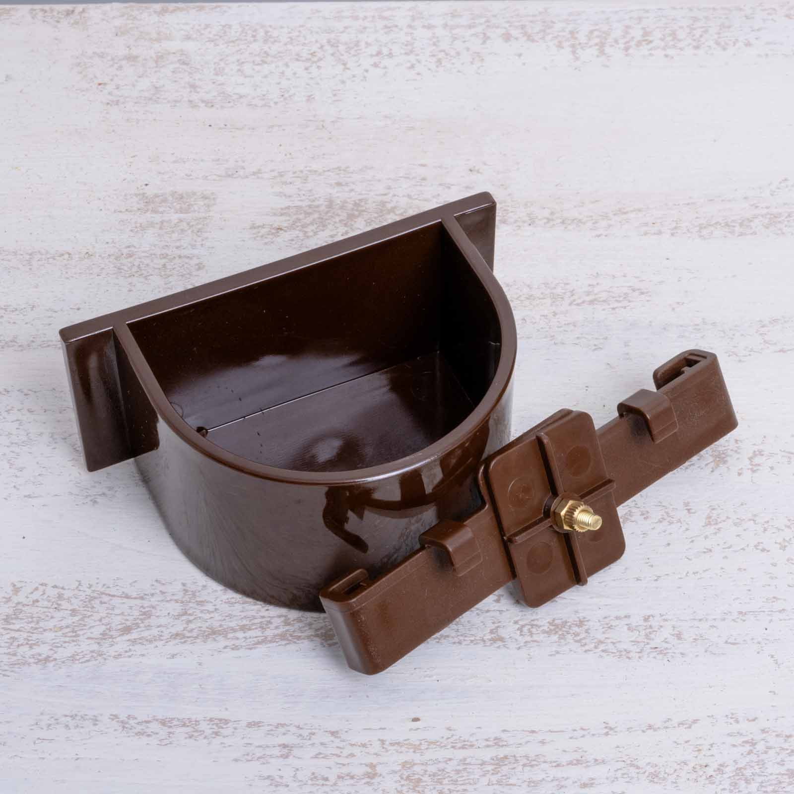 rico-s-futterkiste-futter-wassernapf-braun-mit-spezialhalterung image 3