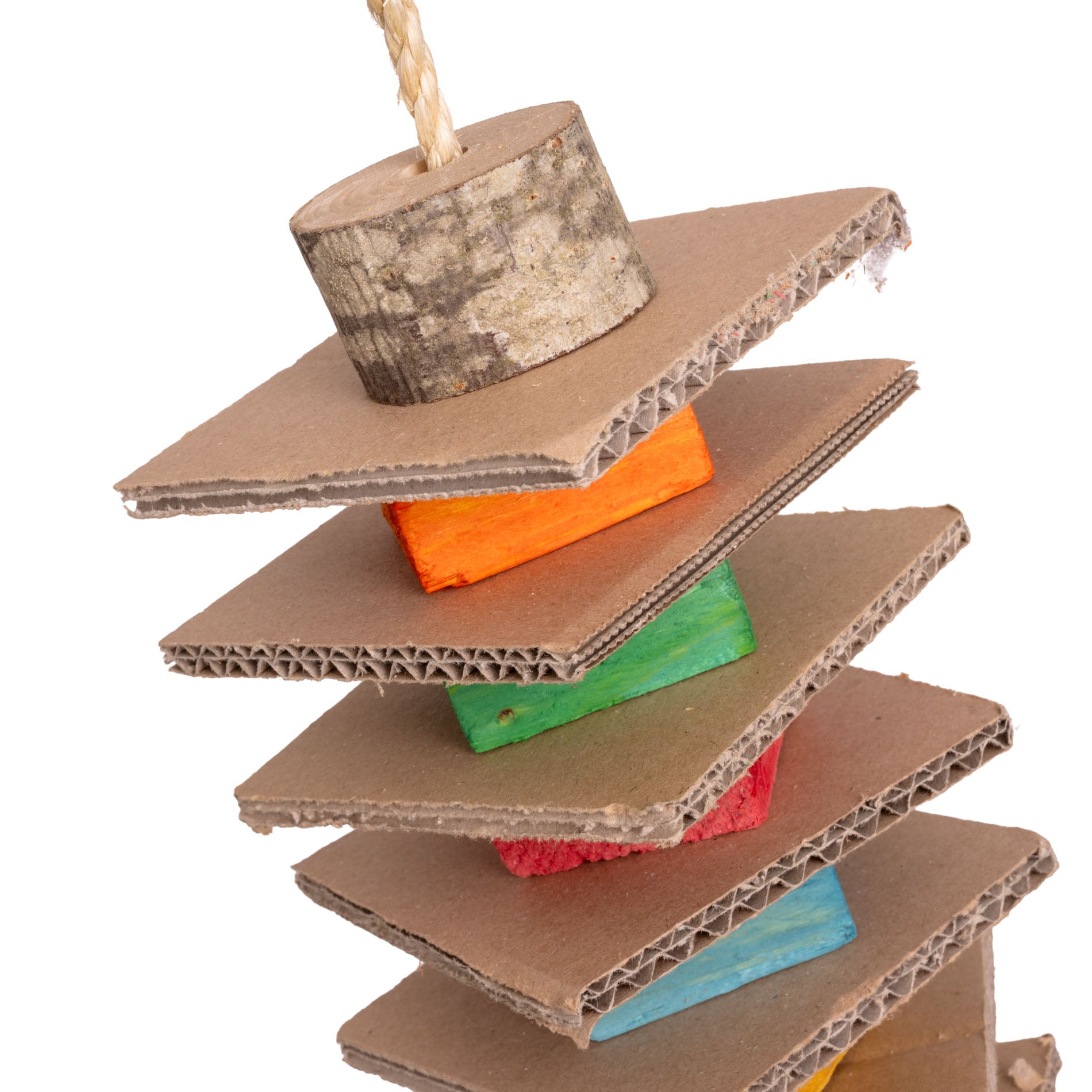 rico-s-futterkiste-pappe-schredder-turm-papageienspielzeug-gro image 2