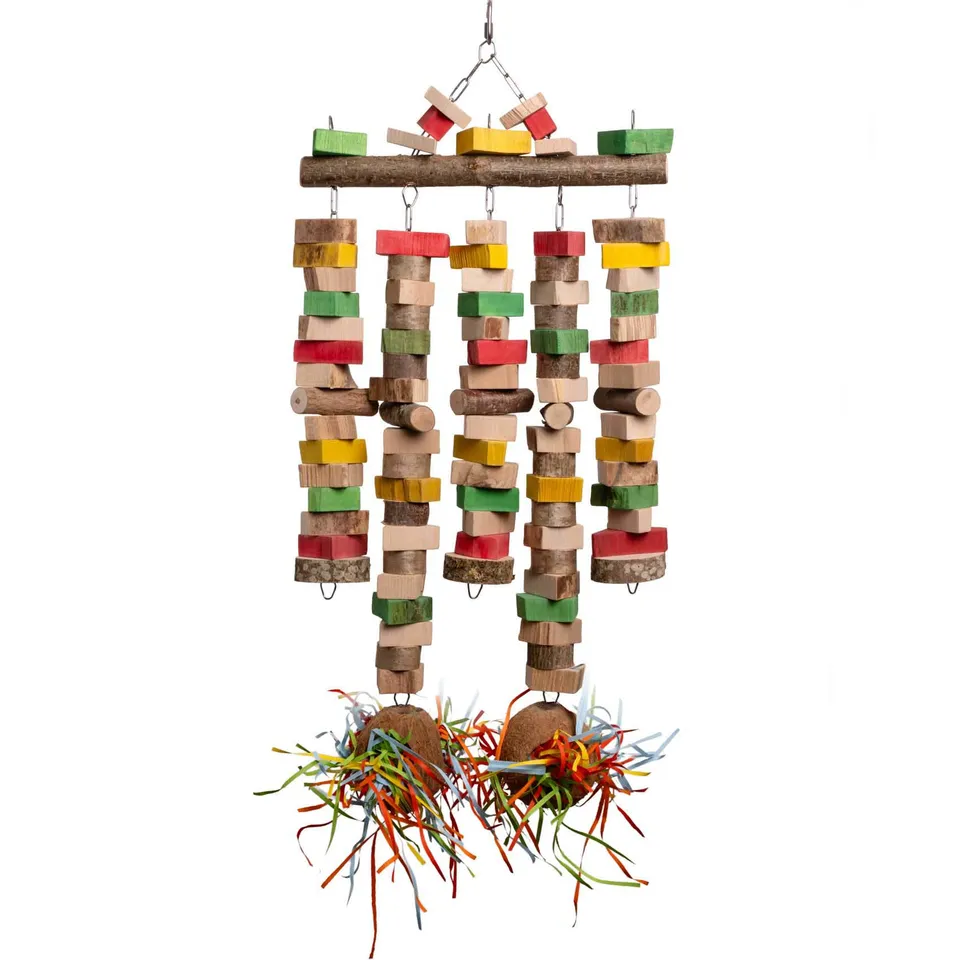 rico-s-futterkiste-riesengebaumel-papageienspielzeug-kokos-70-cm image 1