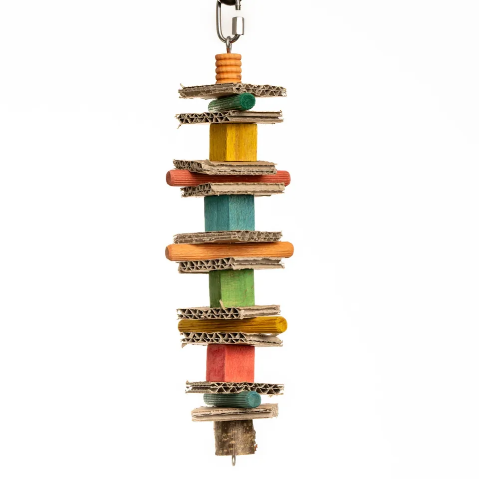 rico-s-futterkiste-holzst-bchen-schredder-sittichspielzeug-25-cm image 1