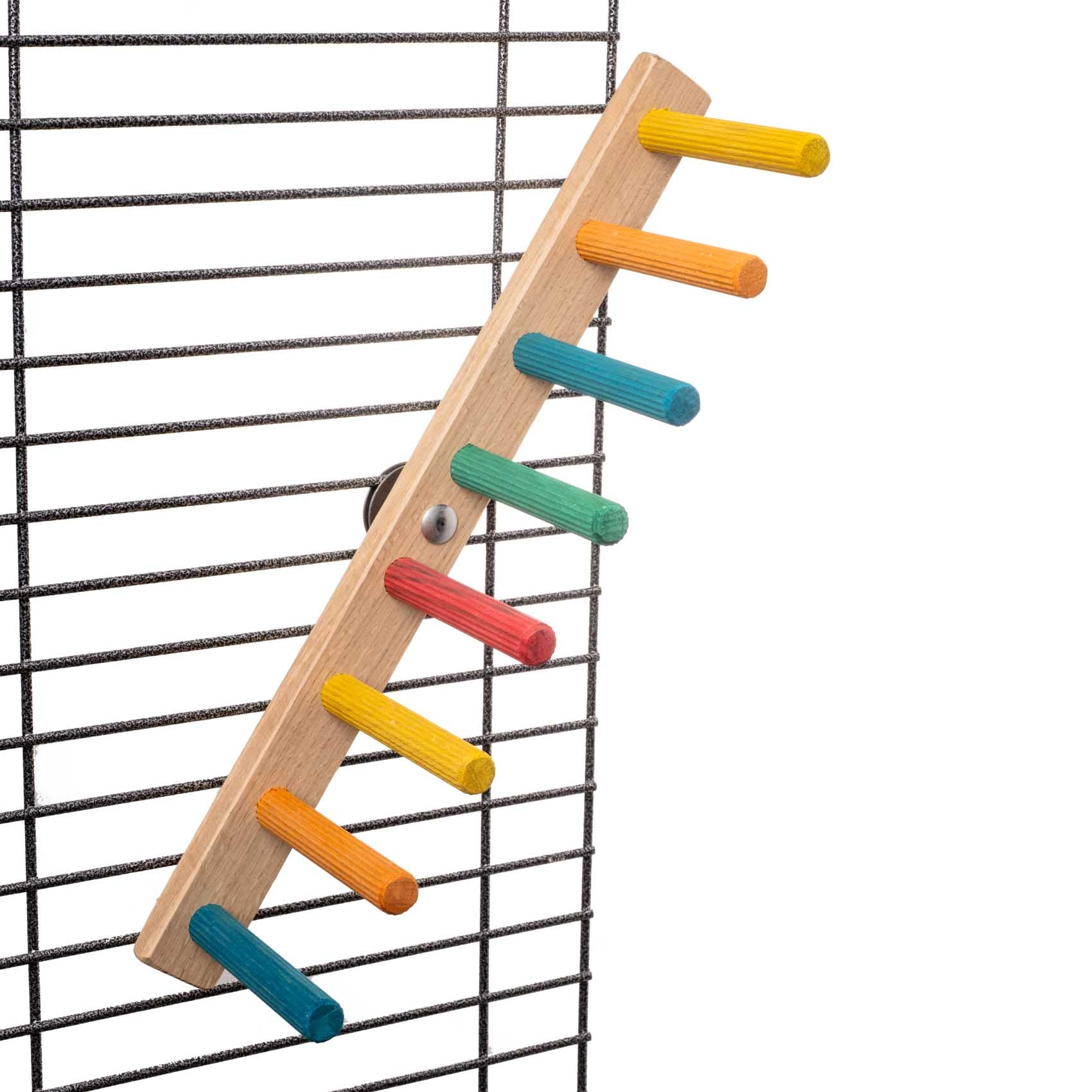 rico-s-futterkiste-leiter-kletter-treppe-sittiche-holz-40-cm image 2