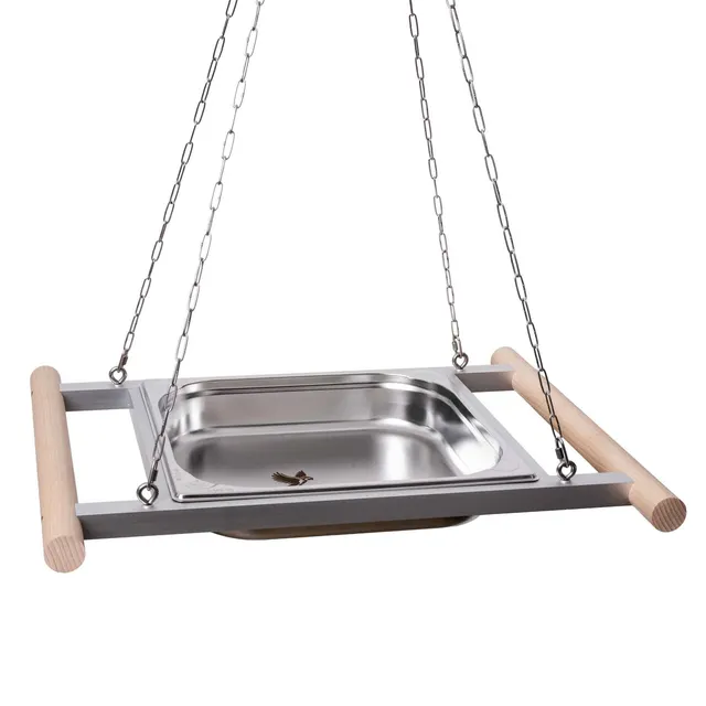 rico-s-futterkiste-edelstahlwanne-volierenzubeh-r-49x46-cm-schwingend image 1