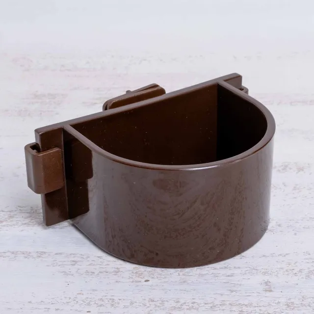rico-s-futterkiste-futter-wassernapf-braun-mit-spezialhalterung image 1