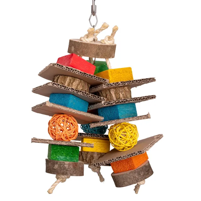 rico-s-futterkiste-schredderspiel-papageienspielzeug-rebenkugeln-30-cm image 1