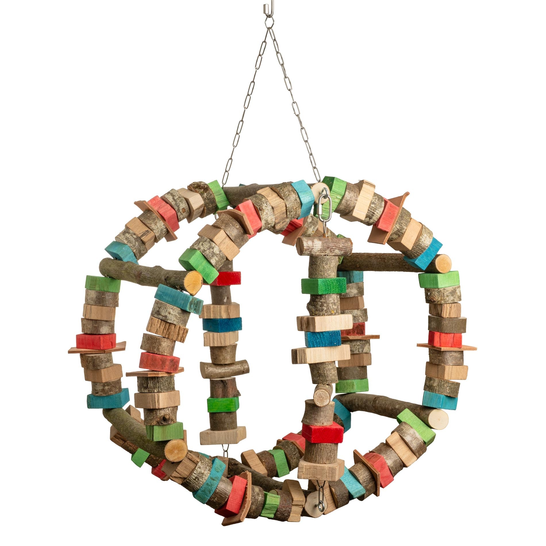 rico-s-futterkiste-riesenrad-xl-papageienspielzeug-holz-50-cm image 1