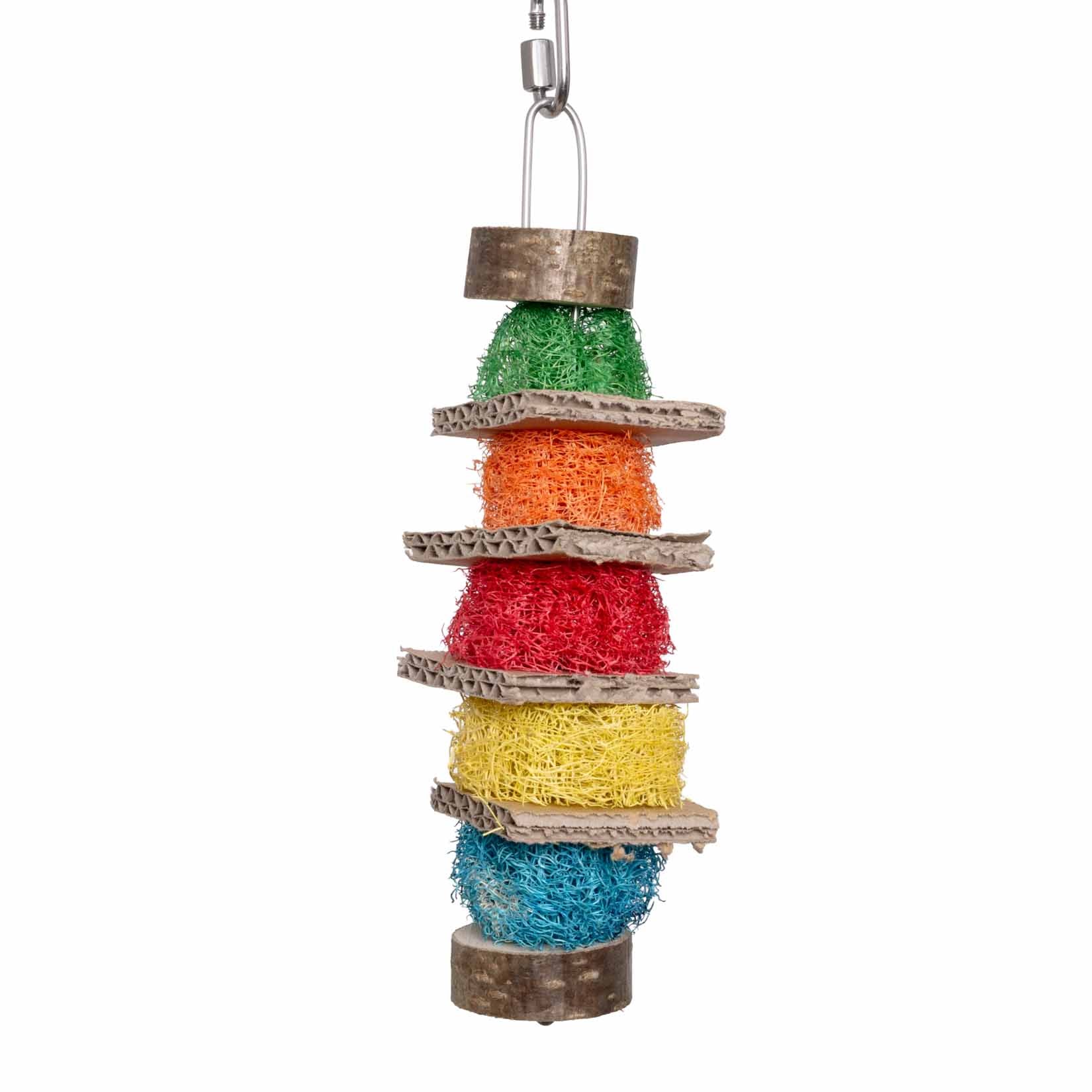 rico-s-futterkiste-luffa-pappe-t-rmchen-sittichspielzeug-20-cm image 1