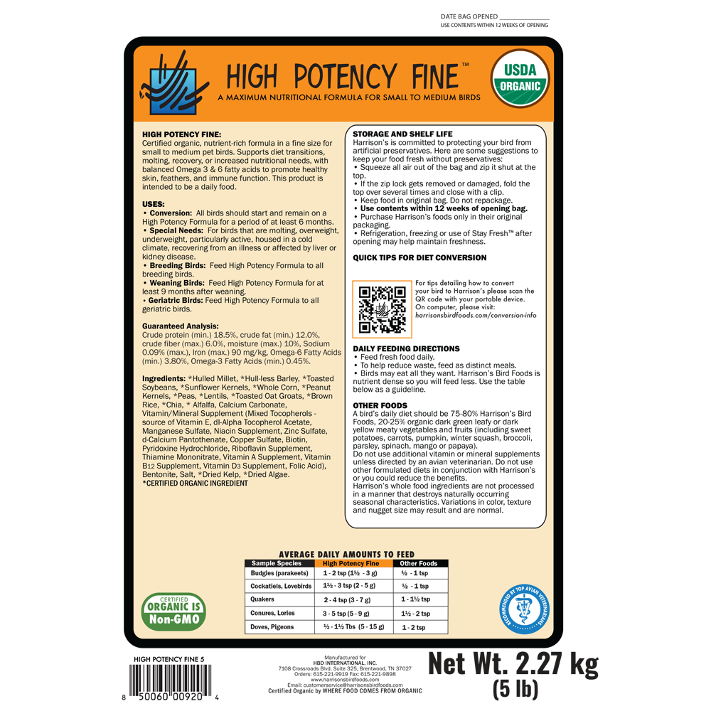 harrison-high-potency-fine-vogelfutter-kleine-papageien-bio image 2