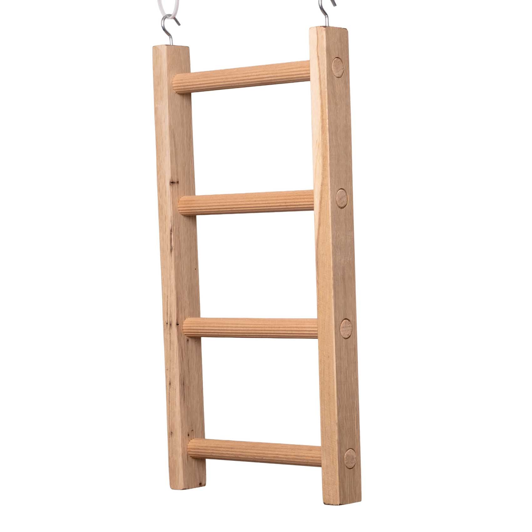 rico-s-futterkiste-sittich-holzleiter-vogelspielzeug-4-sprossen-hartholz image 2