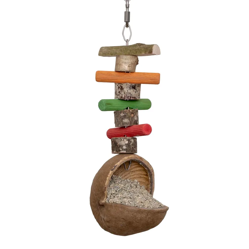 rico-s-futterkiste-buddhanuss-mit-mineralstein-papageienspielzeug-35-cm image 1