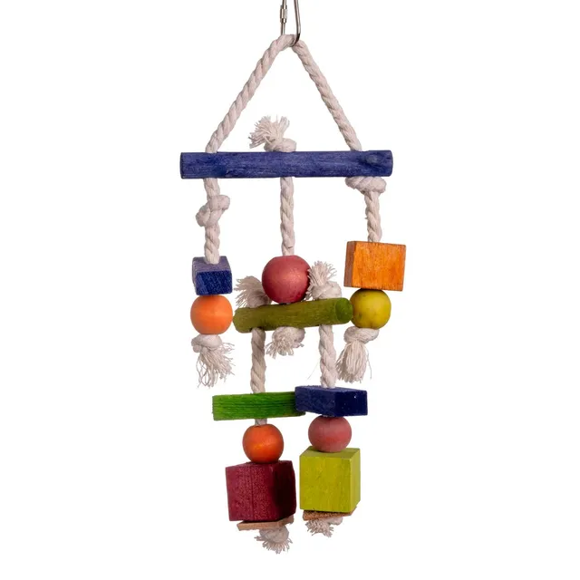 buntes-holzspielzeug-am-tau-sittichspielzeug-24-cm image 1