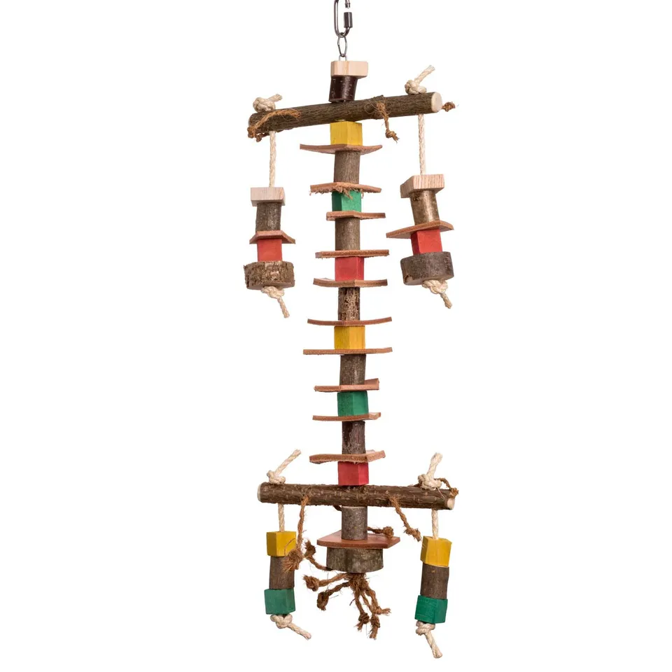 rico-s-futterkiste-knabberspiel-papageienspielzeug-holz-leder-sisal image 1