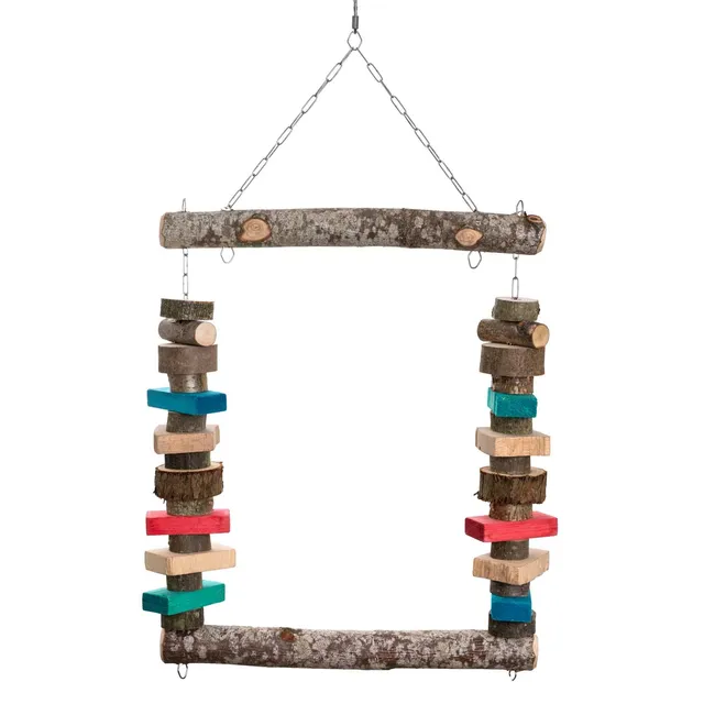 rico-s-futterkiste-jumbo-schaukel-papageienspielzeug-70-cm-holz image 1