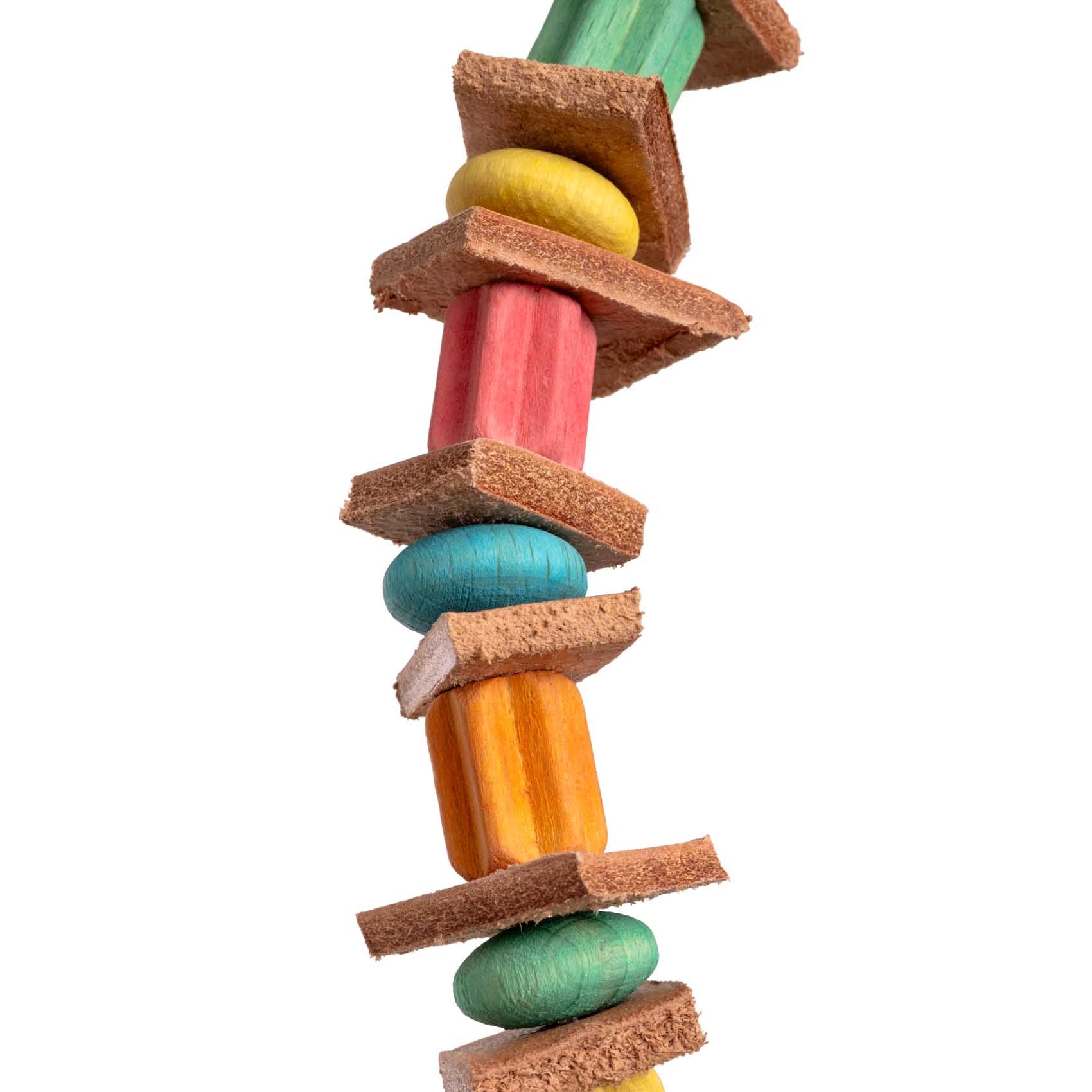rico-s-futterkiste-sittich-lederschaukel-schaukel-holzperlen-leder image 3