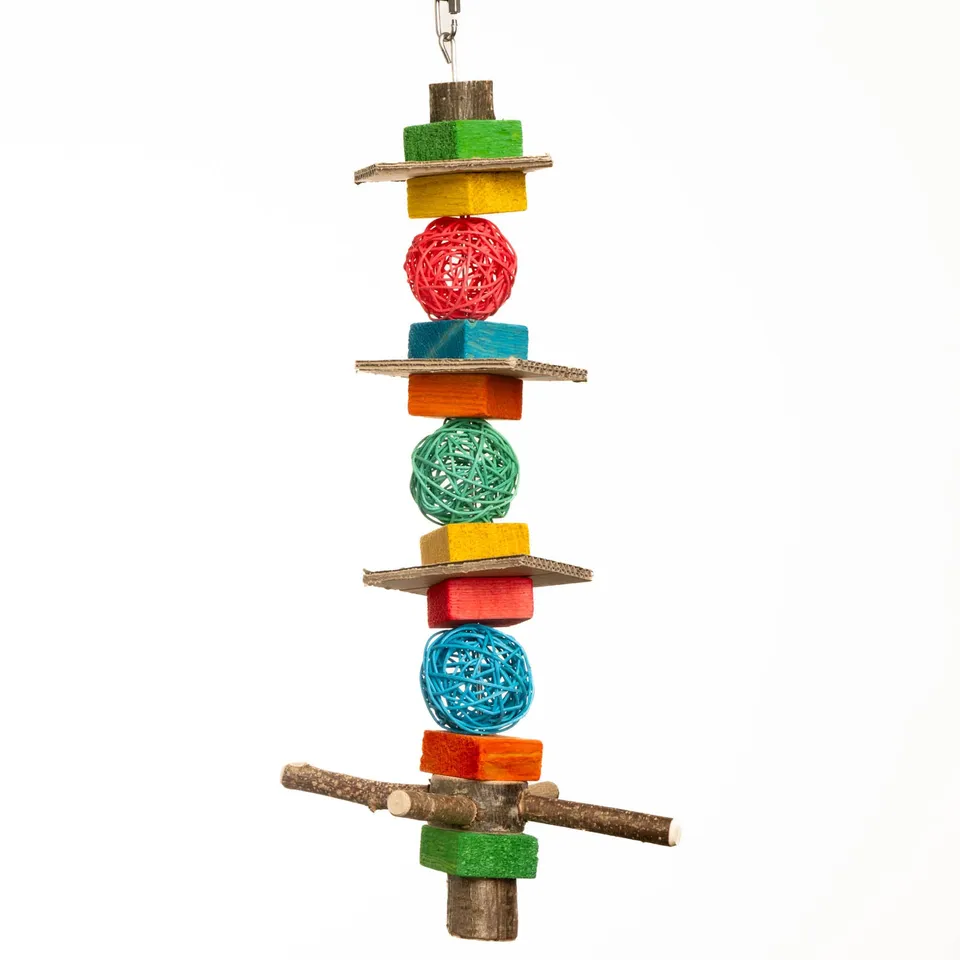 rico-s-futterkiste-sittich-schredder-schaukel-sittichspielzeug-45-cm image 1