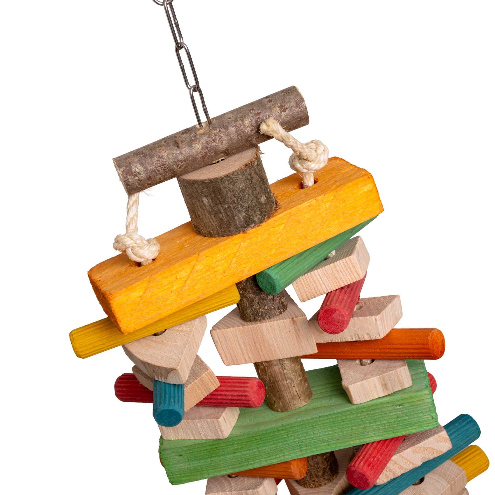 rico-s-futterkiste-knabbertrio-papageienspielzeug-holz-45-cm image 2