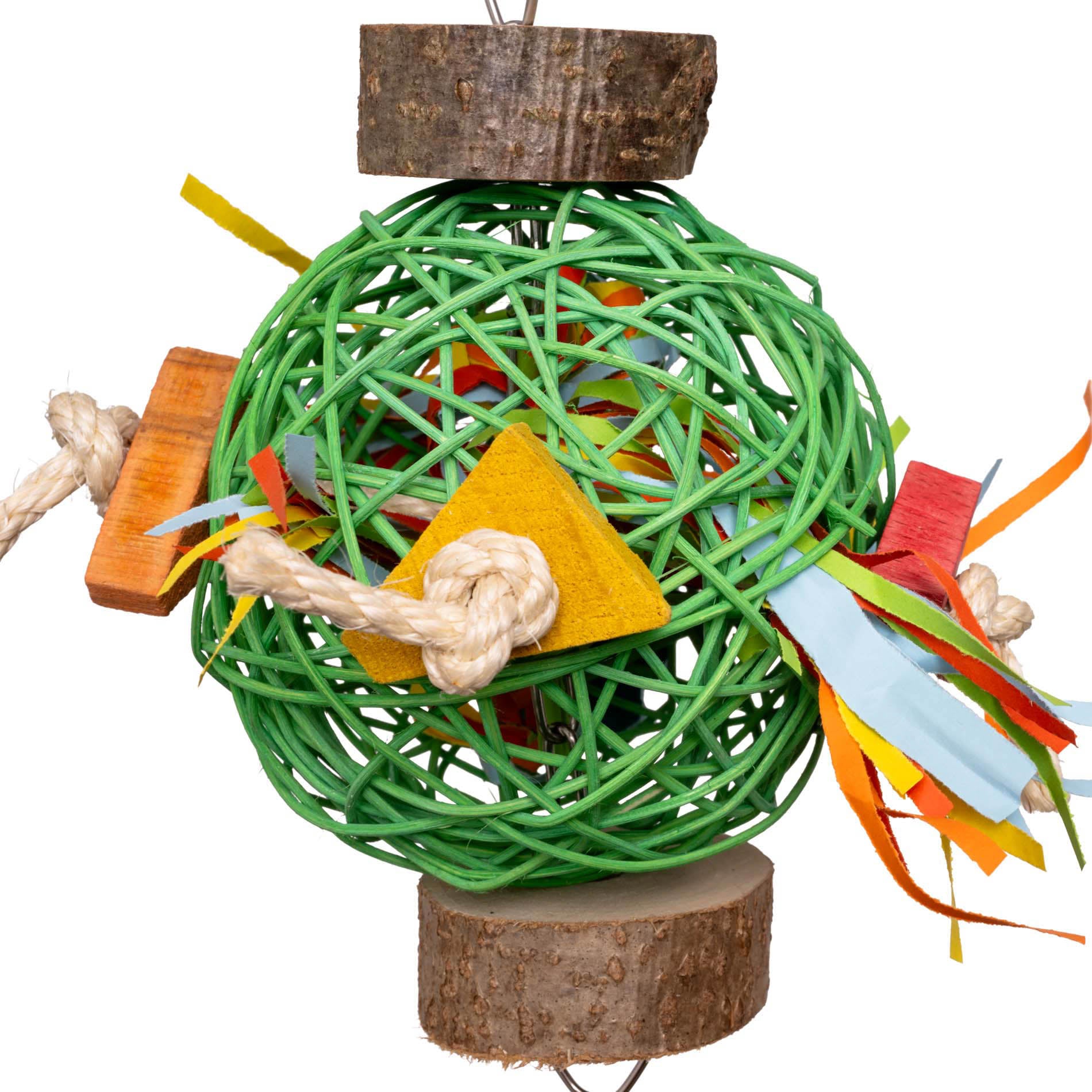 rico-s-futterkiste-rebenkugel-knabberspiel-papageienspielzeug-holz image 2